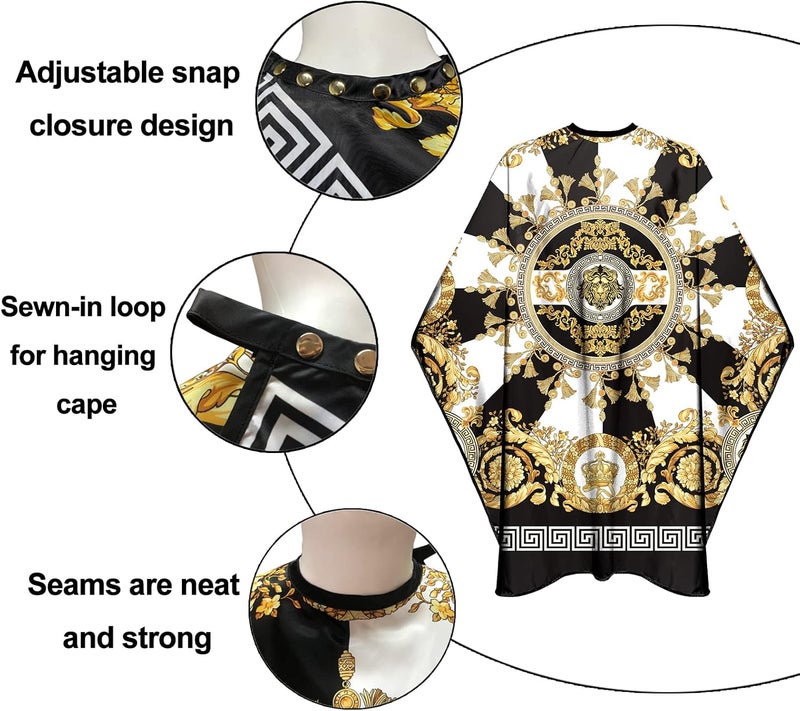 CapeshionPro Barber Capes for Men Hair Cutting Salon Capes with Snaps Hairdresser Gown Stylist Cape- 63”× 56” - Image 3